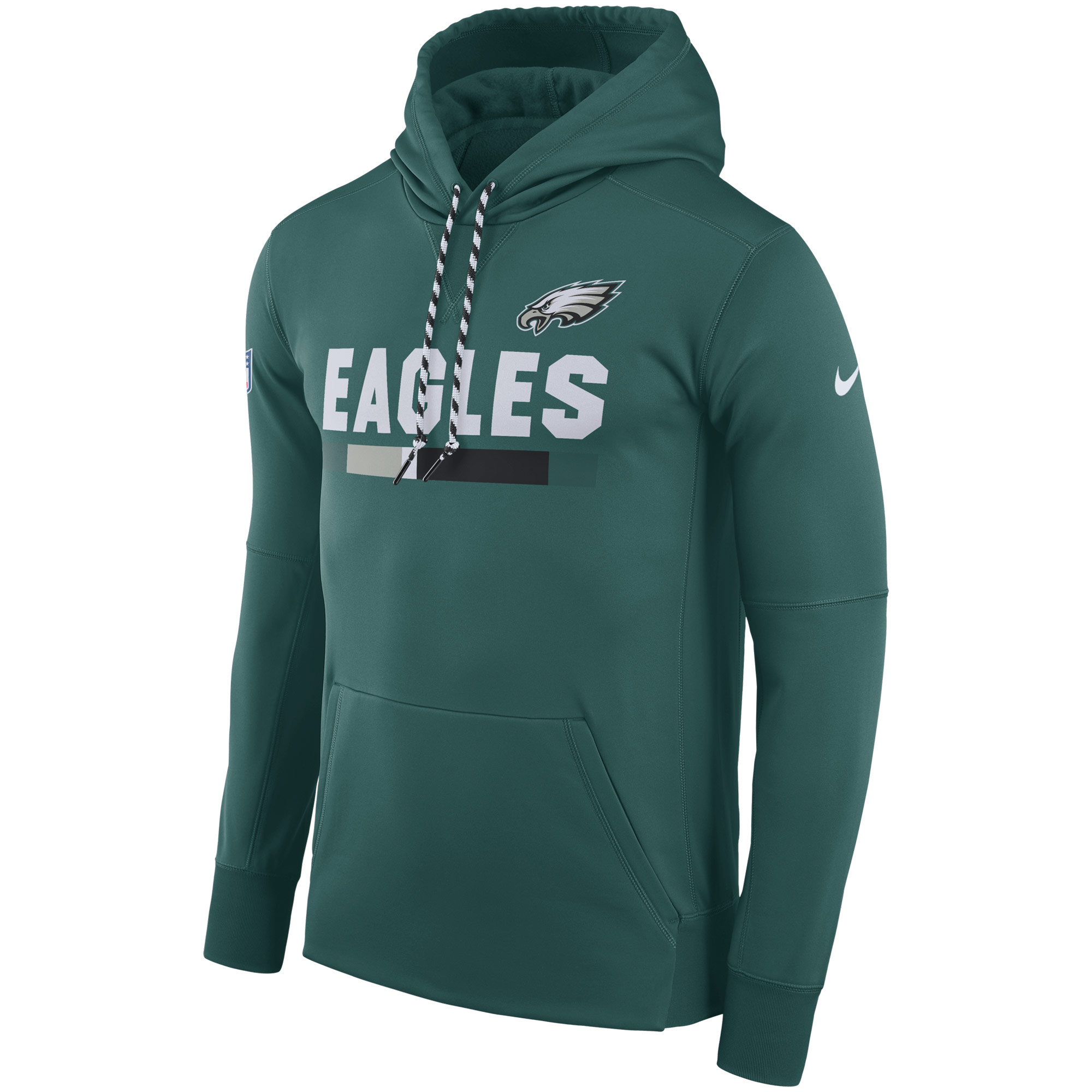 NFL Men Philadelphia Eagles Nike Green Sideline ThermaFit Performance PO Hoodie